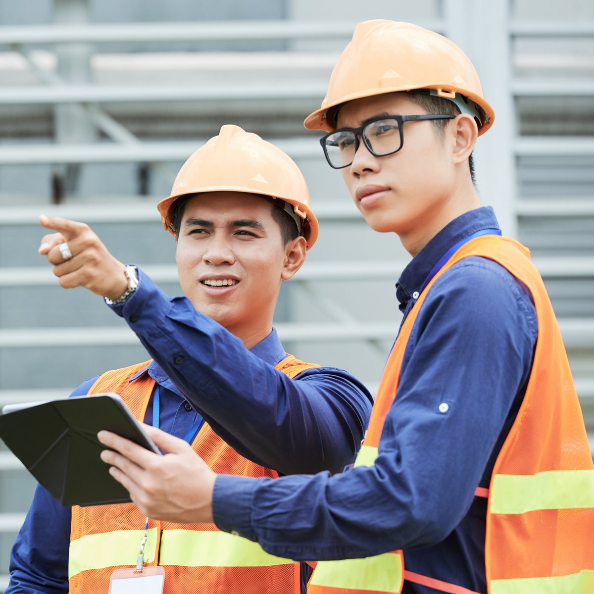 Operations managers on a production site
